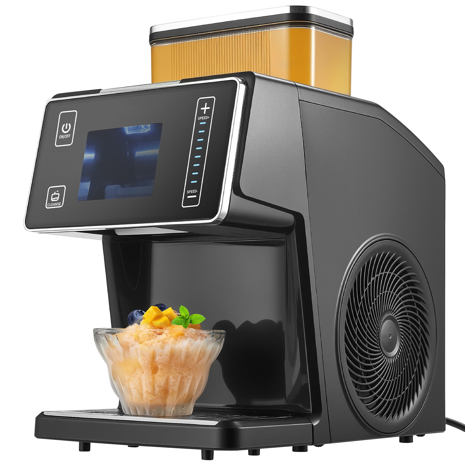 Snowflake Ice Machine, 44LBS/24H Snowflake Ice Maker, Ice-Shaver Machine With Stainless Steel Blade, Electric Snow Cone Maker With 0.2 Gal Tank, 60S Fast Pre-Cooling, For Home & Small Gatherings_voghion.com